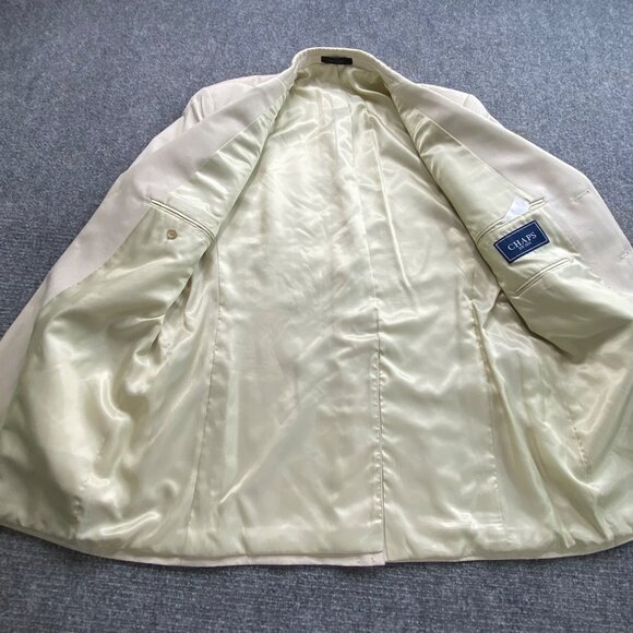 Chaps Blazer Men's 42L Stone Beige NWT Two-Button Closure Preppy Business Casual - Picture 8 of 16
